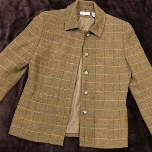 Ann Taylor green and yellow textured blazer